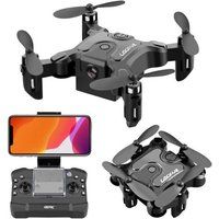 Mini Opvouwbare Drone V2 met 4K Hd Camera 1 Batterij Levensduur: 12 Min Zwart