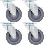 vidaXL Zwenkwielen 4 stuks 75 mm Grijs