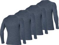 Heatkeeper - Thermoshirt heren - Antraciet - XL - 4-Stuks