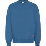 Solid Bronson Sweatshirt Heren Lange Mouw Ronde Hals Katoen Vaandrig Blauw Maat L