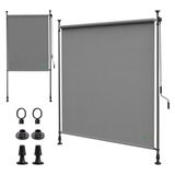 VOUNOT® Klemluifel, verticaal zonnescherm, 150 x 310 cm, grijs