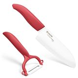 Kyocera Cut&Peel FK-140WH-GR&CP-10 NRD messen cadeauset, kunststof keramiek, rood/wit, 26,7 x 4,5 x 1,9 cm