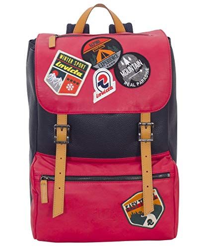 Invicta Seven Rugzak - My Jolly Bicolor - leer - 18 liter - Rood - Special Edition