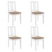VidaXL Eetkamerstoelen met kussens 4 st massief hout wit