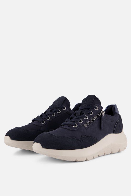 Ecco Valerie Side Zip Sneakers blauw Nubuck - Maat 37