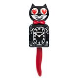Kit Cat Klock Crimson Royale met hartogen - Iconische kattenklok met bewegend hart oog en staart, op batterijen werkende wandklok, gemaakt in de VS, perfect voor huisdecoratie, moderne klok uit het