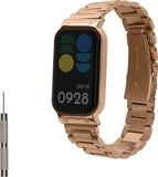 kwmobile Vervangend horlogebandje geschikt voor Xiaomi Smart Band 8 Active / Redmi Band 2 - 14 - 22 cm RVS horloge bandje - metallic roségoud