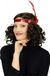 Chaks Charleston hoofdband - met pauwenveer en kraaltjes - rood - dames - jaren 20 thema