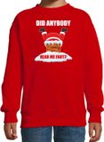 Bellatio Decorations Fun Kerst sweater / Kerst trui Did anybody hear my fart rood voor kinderen - Kerstkleding / Christmas outfit 152/164