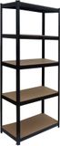 Merkloos Relaxdays Stellingkast - 180 x 90 x 40 cm - 875 kg - steeksysteem - zwart-bruin