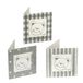 mopec x49.41 boekjeskaart een teddy in grijs assortiment verpakking in 3 verschillende patronen, 102 stuks