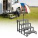VEVOR Escabeau mobile à 4 marches, marchepied avec rampe pour caravane avec patins antidérapants, pour personnes âgées, animaux domestiques, capacité 300 kg, portable pour spa, camping-car, piscine
