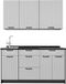Vicco Eenpersoonskeuken Fame-Line, Wit Landhuis/Antraciet, 150 cm zonder werkblad