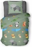 Roupillon Dekbedovertrek set Roupillon Animals 140 x 200 cm Groen Kaki