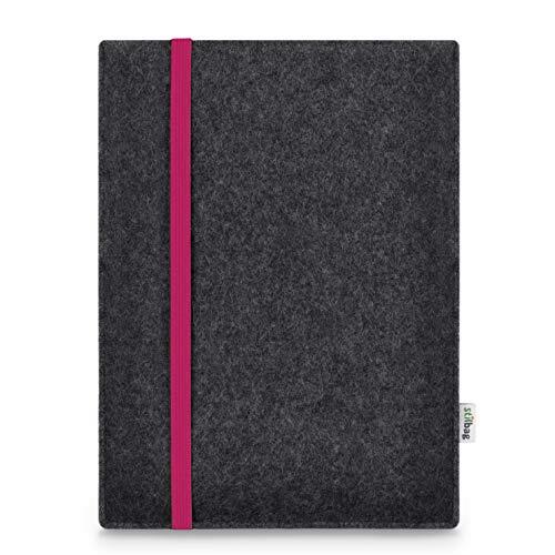 stilbag Hoes voor Apple iPad Pro 11 (2020) (11-inch, 2e generatie) | Etui Case van Merino wolvilt | Model Leon in antraciet/roze | Tablet beschermhoes Made in Germany