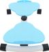 Twister abdominal - Plateau rotatif - Avec cordes de traction - Rotation 0–75° - Capacité de charge jusqu'à 100 kg - Dimensions 52×32×12 cm - Matériau : PP et acier - Bleu