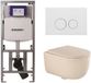 Geberit QeramiQ Dely Swirl Toiletset - Mat Beige