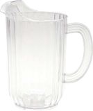 Merkloos Karaf - polycarbonaat kunststof - 1 liter - sapkan/ waterkan - 12 x 18 cm