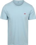 Levi's T-shirt Bleu clair Homme Coton Col rond Manches courtes Coupe droite Taille XL