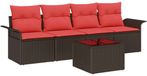 vidaXL Canapé 5 pièces Marron Polyrotin