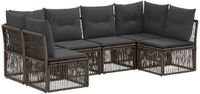 vidaXL Tuinbank - Set - 6 - st - Grijs - poly - rattan