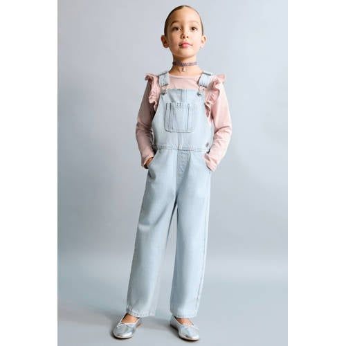 Mango Kids denim tuinbroek light blue denim