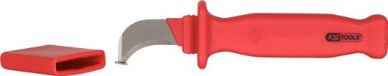 KS TOOLS Kabelmesser mit Schutzisolierung und Hakenklinge, 200mm (117.1296)