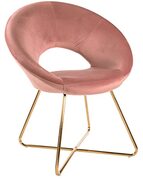 MONTEMAGGI Fauteuil, leer, poederroze gouden poten, 71 x 59 x 84 cm, MEP39C