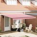 vidaXL - Parasol manuel - 4 x 3,5 m - Rayure rouge et blanche