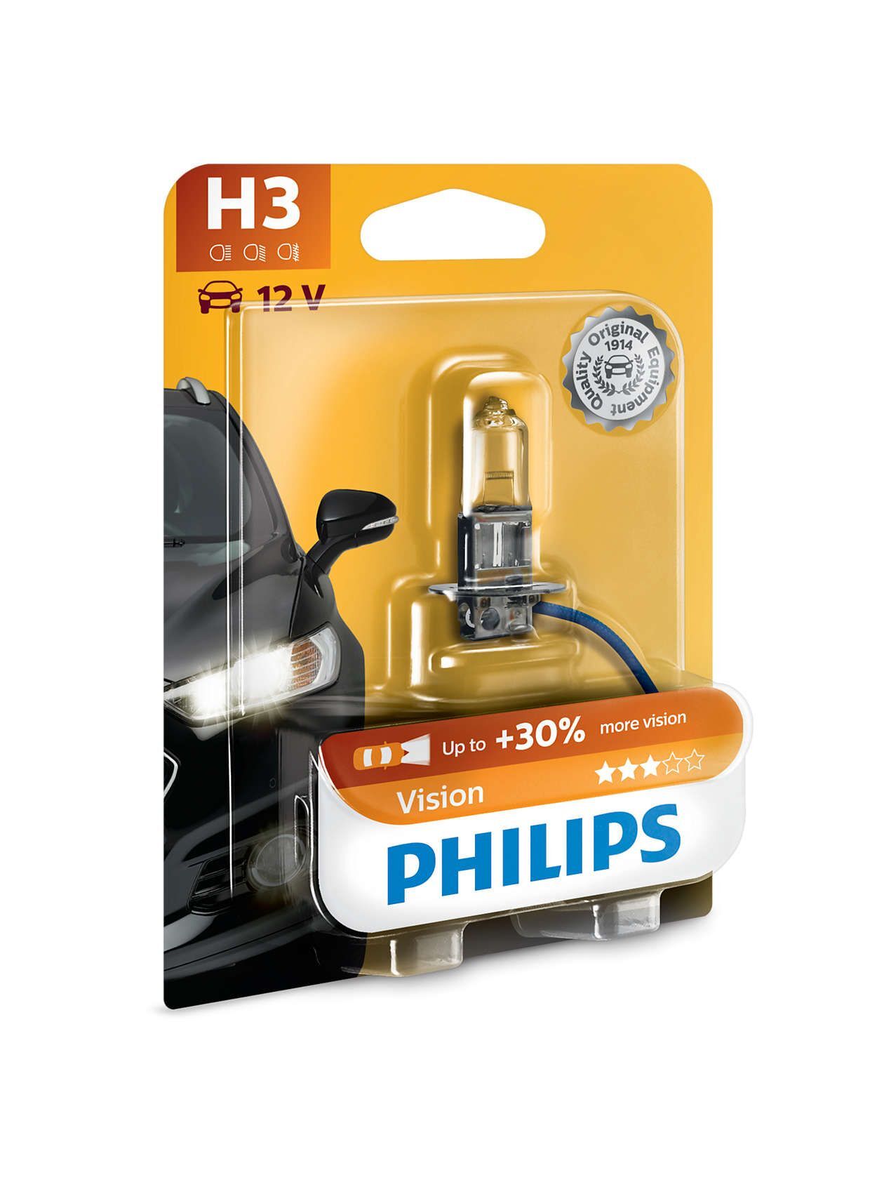 Philips Vision Type lamp: H3, verpakking van 1, koplamp voor auto