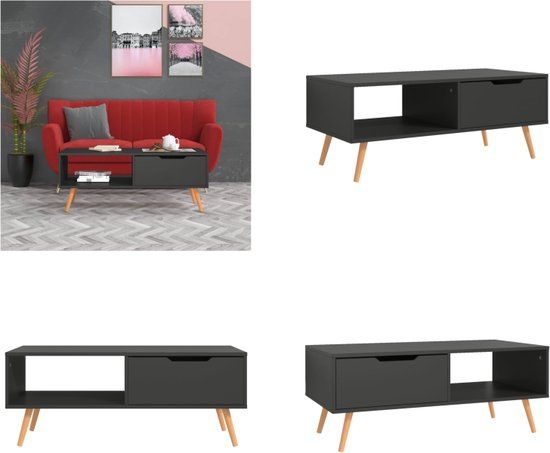 vidaXL Salontafel 100x49,5x43 cm bewerkt hout grijs