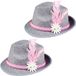 Boland Verkleed hoedje voor Oktoberfest/duits/tiroler - 2x - grijs/roze - volwassenen - Carnaval