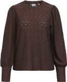 Object Objlaila L/s Re Top Noos Truien & vesten Dames - Sweater - Hoodie - Vest- Bruin - Maat M