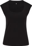 WE Fashion Dames singlet Zwart Katoenmix Maat XL