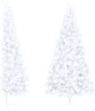 vidaXL Kunstkerstboom met standaard half 180 cm PVC wit