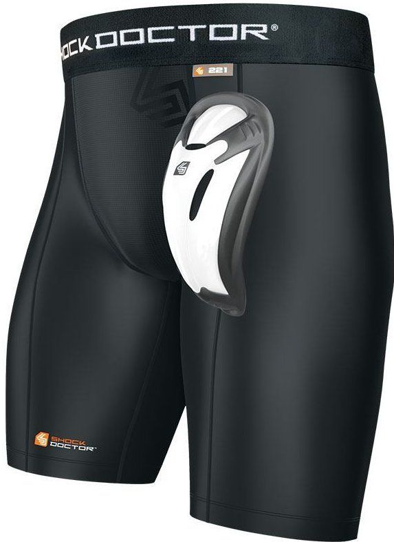 Shock Doctor Core Compression Short met Bioflex Kruisbescherming Zwart S