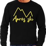 Bellatio Decorations Apres ski sweater heren - Apres ski - bergen - zwart - glitter geel - wintersport XXL