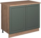Vicco Wastafelkast Fame-Line, Groen-Goud Landhuis/Goudkleurig Eiken, 100 cm, WB Eik