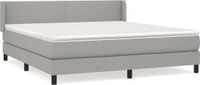 vidaXL Boxspring met matras stof lichtgrijs 160x200 cm