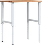 vidaXL Werkbank 80x60x(71,5-98) cm eikenhout lichtbruin