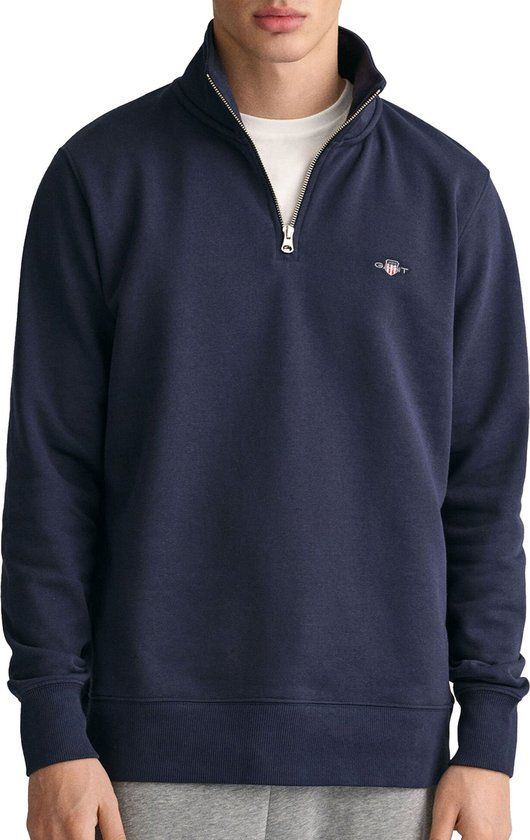 Gant Shield Half Zip Sweater Heren - Navy - Maat XL