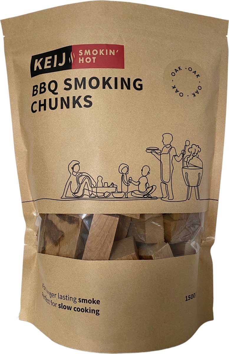 Keij Smokin' Hot Rookhout Chunks Oak - 1500 gram