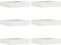 vidaXL Gazonrand 6 stuks 60 x 60 x 13 cm Staal Wit