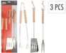 BBQ BBQ Gereedschap 3-delig Hout/RVS