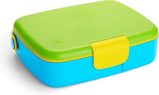 MUNCHKIN Lunchbox Broodtrommel voor kinderen mét Bestek - Lunchbox met verschillende vakken - Groen