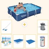 Bestway Rechthoekig Steel Pro Zwembad - 300 x 201 x 66 cm - Blauw