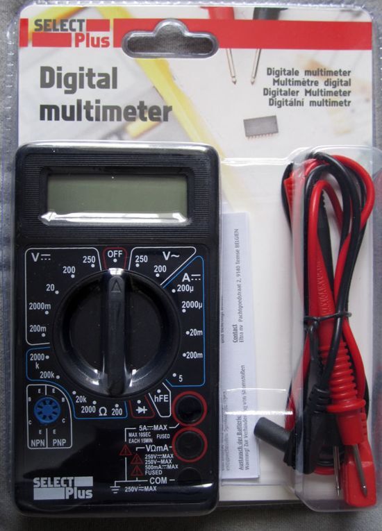 Select Plus Digitale Multimeter DT830B Cat 1 Max. 240V inclusief