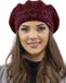 Vivisence Dames Baret - Wolmix Met Subtiele Strass Applicatie En Klassieke Vorm - Wijnrood