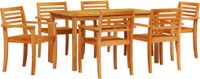 vidaXL Eettafel Set 7-delig Bruin Massief Acacia Hout
