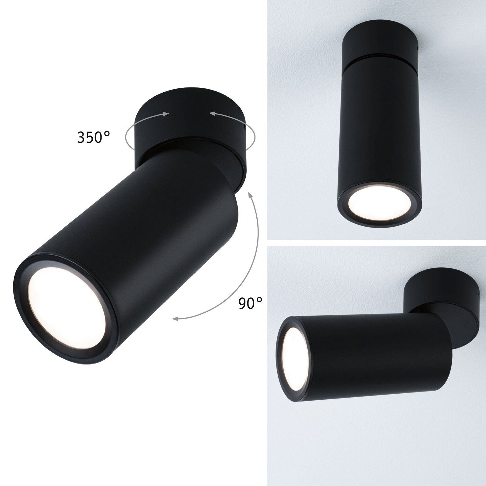 Paulmann Turnal Coin LED Plafondlamp - 6W - 2700K - Zwart mat